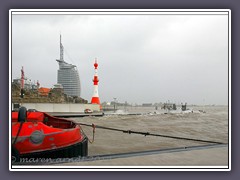 Orkan über Bremerhaven