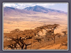 Vom Ngorongoro Kraterrand hinunter in die Serengeti Ebene