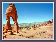 Delicate Arch berühmter Sandsteinbogen in der Hochwüste