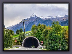 Tunnel nach Kaprun mit Kitzsteinhorn im Hintergrund
