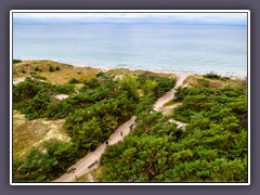 Blick vom Leuchtturm über die Dünen
