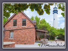 Cape Florida Lighthouse mit Leuchtturmwaerterhaus